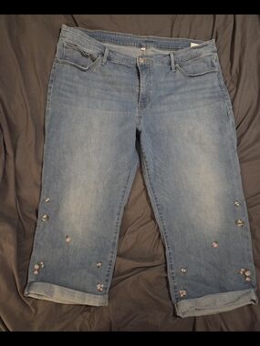 Womens Plus Size Levi's Embroidered Capris Size 24W